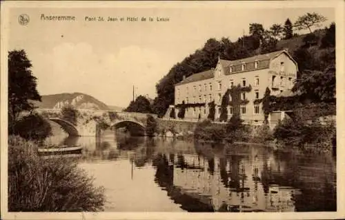 Ak Anseremme Wallonien Namur, Pont Saint Jean et Hotel de la Lesse