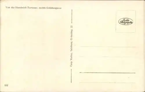 Ak Salzburg in Österreich, Blick von der Humboldt-Terrasse, Gstättengasse, Fluss