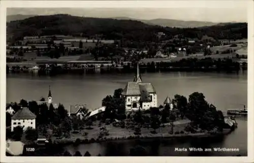 Ak Maria Wörth am Wörthersee Kärnten, Panorama, Kirche