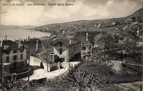Ak St. Aubin Sauges Kanton Neuenburg, Les Chatelets, Pointe de la Raisse