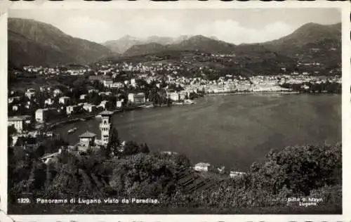 Ak Lugano Kanton Tessin Schweiz, Panorama visto da Paradiso