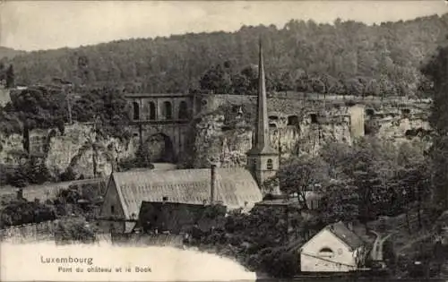 Ak Luxemburg Luxembourg, Pont du chateau et le Bock