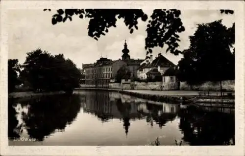 Ak Budweis České Budějovice Südböhmen Tschechien, Uferpartie