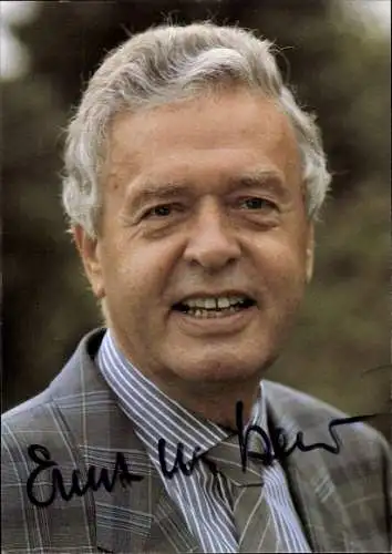 Ak Schauspieler Prof. Dr. Ernst W. Bauer, Portrait, Autogramm, Hessischer Rundfunk