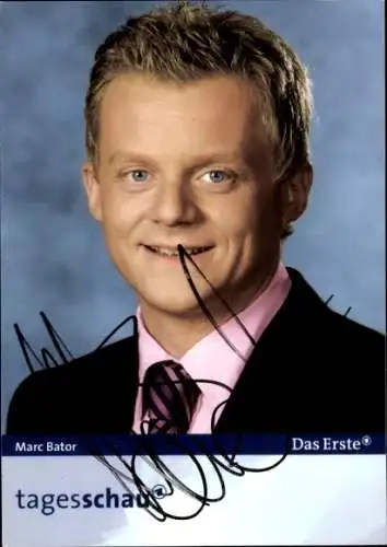 Ak Schauspieler Marc Bator, Portrait, Autogramm, Tagesschau