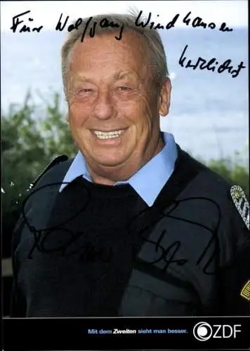 Ak Schauspieler Rainer Basedow, Portrait, Autogramm, Polizeiuniform, ZDF