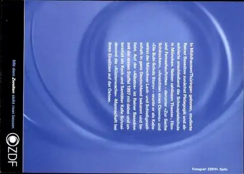 Ak Schauspieler Rainer Basedow, Portrait, Autogramm, Polizeiuniform, ZDF