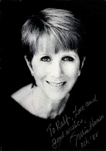 Ak Schauspielerin Julie Harris, Portrait, Autogramm