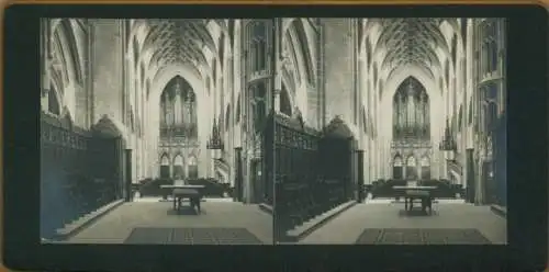 Stereo Foto Bern Stadt Schweiz, Innenansicht der Kathedrale, 1908