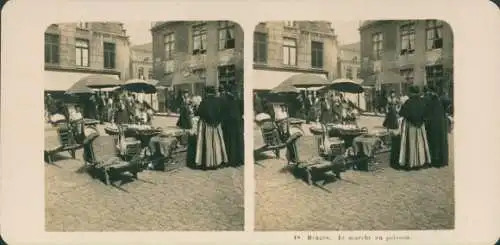 Stereo Foto Bruges Brügge Flandern Westflandern, Fischmarkt