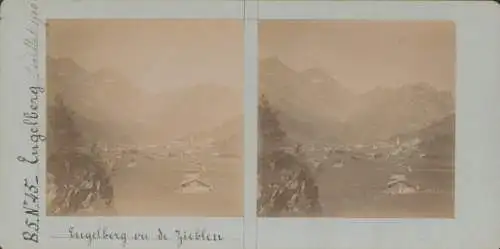 Stereo Foto Engelberg Kt. Obwalden Schweiz, Panorama, Berge, 1900