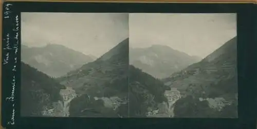Stereo Foto Eaux Bonnes Pyrénées Atlantiques, Panorama, 1909