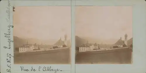 Stereo Foto Engelberg Kt. Obwalden Schweiz, Kloster, 1900
