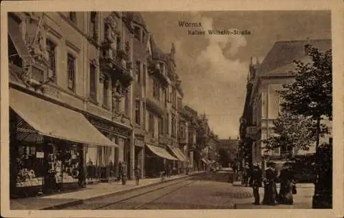 Ak Worms am Rhein, Kaiser Wilhelm Straße, Geschäfte