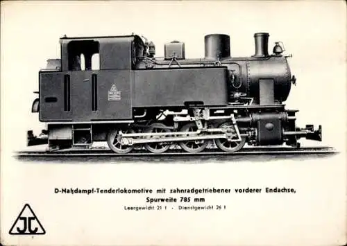 Ak Deutsche Eisenbahn, Lokomotive, D Nassdampf Tenderlokomotive, Arn. Jung, Jungenthal