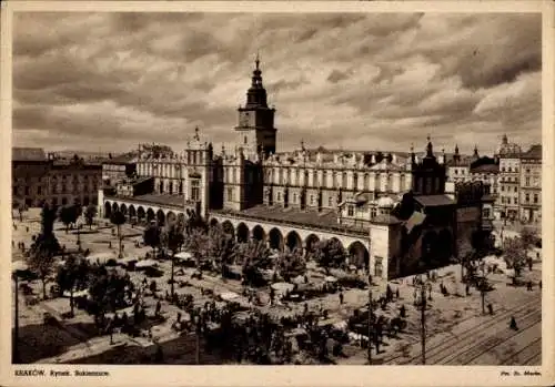 Ak Kraków Krakau Polen, Platz, Tuchhallen, Gesamtansicht