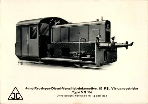 Ak Jung Regelspur Diesel-Verschiebelokomotive, Vierganggetriebe, Type VN 134, Arn. Jung, Jungenthal