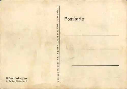 Künstler Ak Drhoner Häs'chen, große Blume, Wein, Reklame, Vogelscheuche, Hasen