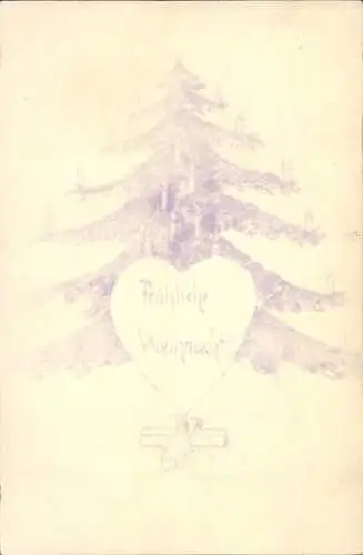 Handgemalt Ak Frohe Weihnachten, Tannenbaum