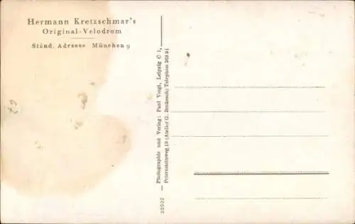 Ak München Bayern, Hermann Kretzschmar's Original Velodrom, Fahrräder