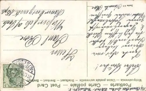 Präge Ak Glückwunsch Neujahr, Zwerge, Kanone, Goldmünzen, Kleeblätter, Herz