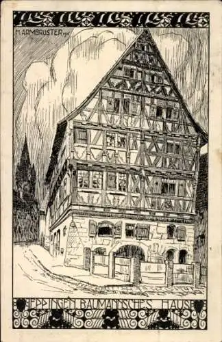 Künstler Ak Armbruster, H., Eppingen in Baden, Baumannsches Haus