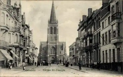 Ak Oostende Ostende Westflandern, St-Joseph Kirche