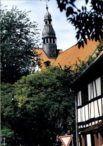 Ak Dietzenbach in Hessen, Teilansicht, Kirche, Fachwerk