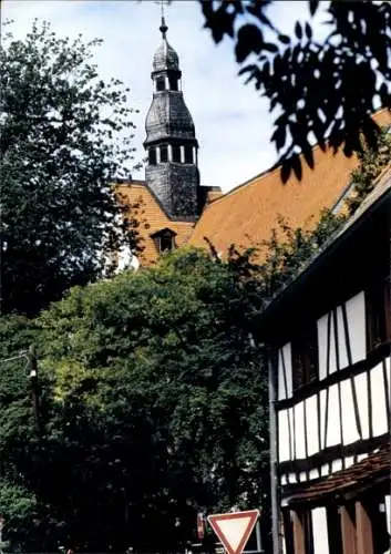 Ak Dietzenbach in Hessen, Teilansicht, Kirche, Fachwerk