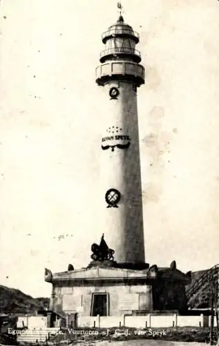 Ak Egmond aan Zee Nordholland Niederlande, Leuchtturm C. J. van Speyk