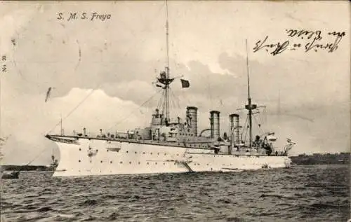 Ak Deutsches Kriegsschiff, SMS Freya, Großer Kreuzer, Kaiserliche Marine