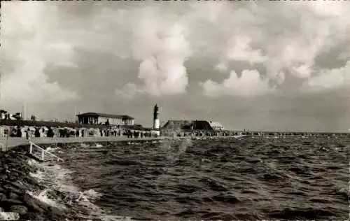Ak Nordseebad Büsum, Badestrand, Leuchtturm