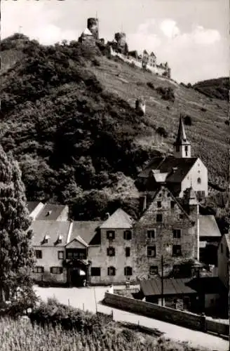 Ak Alken an der Mosel, Teilansicht mit Burg