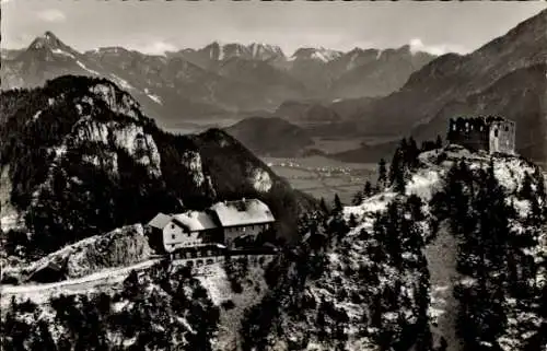 Ak Pfronten im Allgäu Bayern, Burg Falkenstein, Falkenstein, Burgruine, Burg-Gaststätte