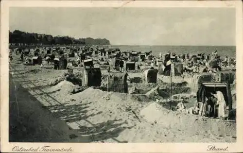 Ak Ostseebad Travemünde Lübeck, Strand, Strandkörbe