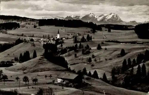 Ak Oberstaufen im Allgäu, Westallgäuer Moränenlandschaft, Blick auf Stiefenhofen und Säntisgruppe