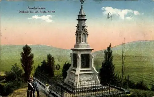 Ak Saarbrücken, Denkmal des Infanterie Regts. Nr. 48