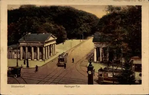 Ak Düsseldorf am Rhein, Ratinger-Tor, Straßenbahnen