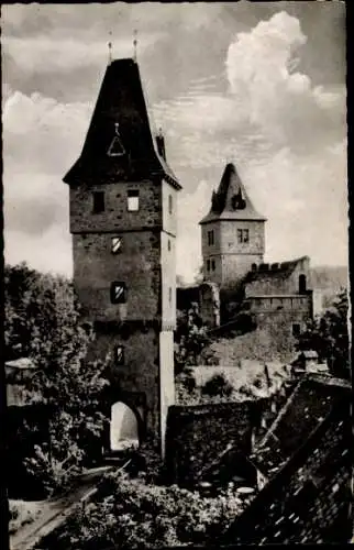 Ak Nieder Beerbach Mühltal im Odenwald, Burg Frankenstein bei Darmstadt, Burgruine, Bergstraße