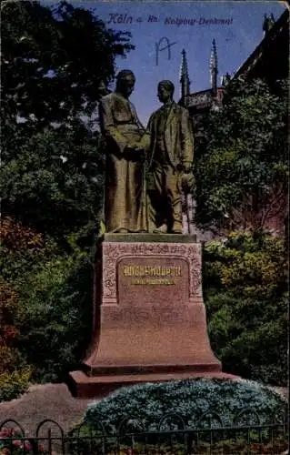 Ak Köln am Rhein, Kolping-Denkmal, Kirchtürme