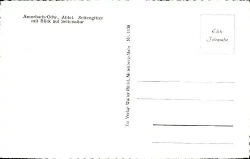 Ak Amorbach im Odenwald Unterfranken, Abtei, Seitengitter, Seitenaltar