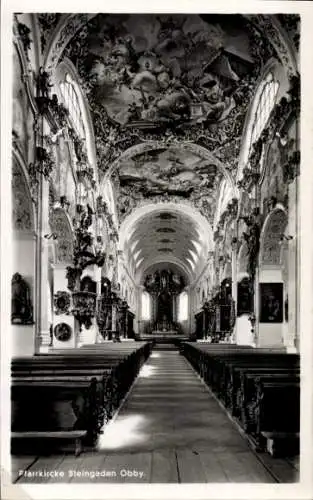 Ak Steingaden in Oberbayern, Pfarrkirche, Innenraum