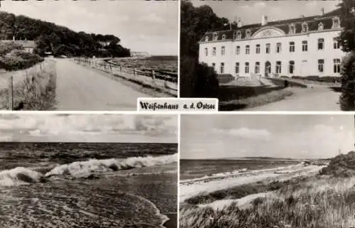 Ak Weißenhaus Wangels in Ostholstein, Küstenstraße, Strand, Dünen, Gebäude