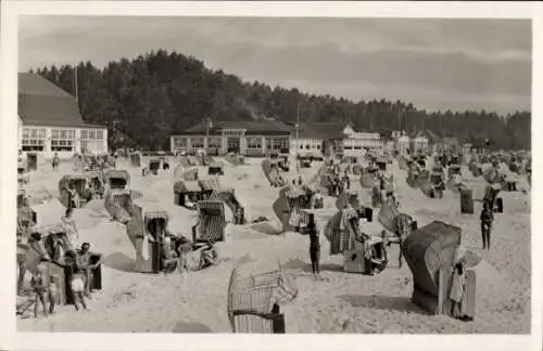 Ak Ostseebad Grömitz in Holstein, Strand, Strandkörbe