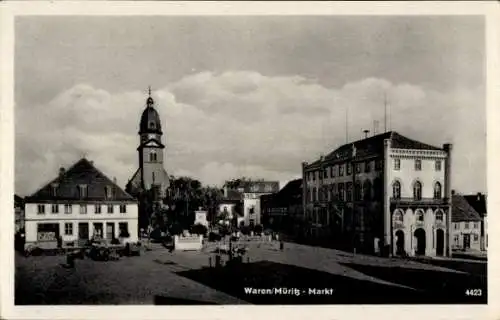 Ak Waren an der Müritz, Markt, Kirche