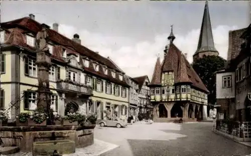 Ak Michelstadt im Odenwald, Marktplatz, Altes Rathaus aus dem Jahr 1484