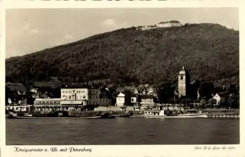 Ak Königswinter am Rhein, Teilansicht, Petersberg