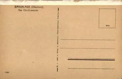 Ak Braunlage im Oberharz, Am Ulrichswasser