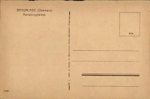 Ak Braunlage im Oberharz, Verlobungswiese