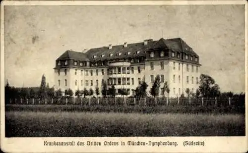Ak Nymphenburg München Bayern, Krankenanstalt des Dritten Ordens, Südseite